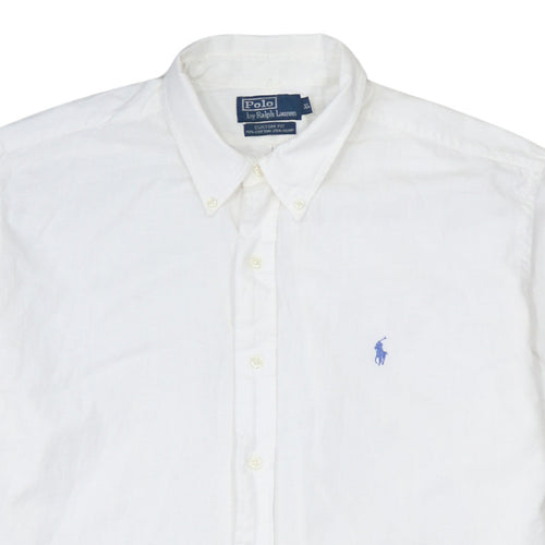 Ralph Lauren Men's White Slim Fit Button-Down Short Sleeve Shirt XL