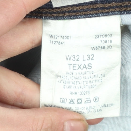 Wrangler Men's Blue Texas Regular Fit Straight Denim Jeans W32 L32