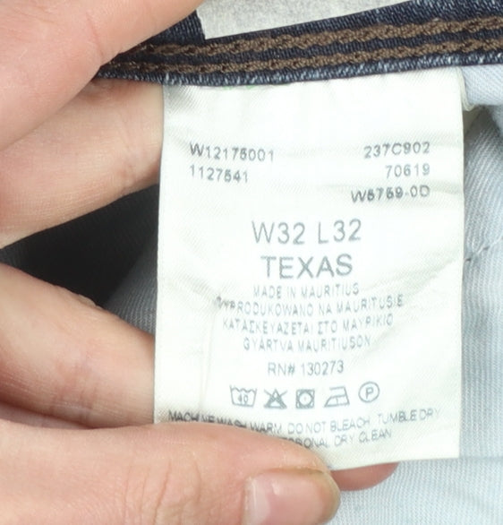 Wrangler Men's Blue Texas Regular Fit Straight Denim Jeans W32 L32