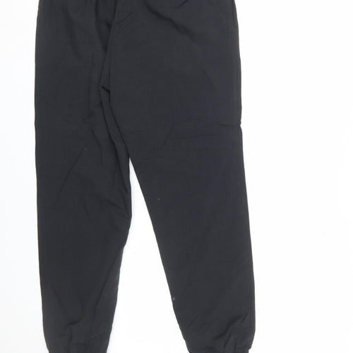 Reebok Classic Unisex Black Nylon Joggers S Elastic Waist Tapered Fit
