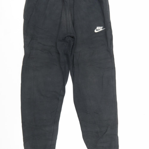 Nike Men's Black Jogger Sweatpants S Regular Fit Fleece Trousers