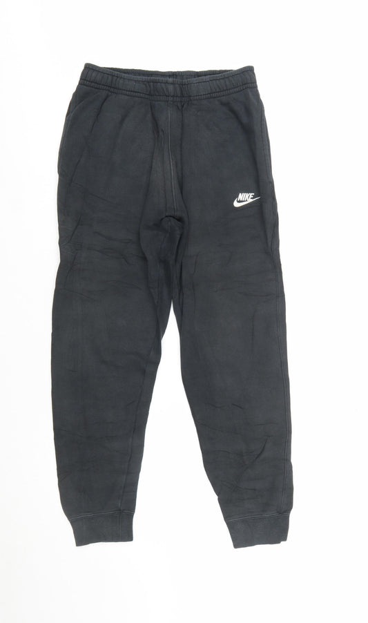Nike Men's Black Jogger Sweatpants S Regular Fit Fleece Trousers