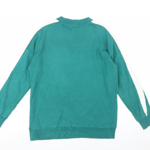 Puma Men's Green Small Pullover Crew Neck Cotton Sweatshirt