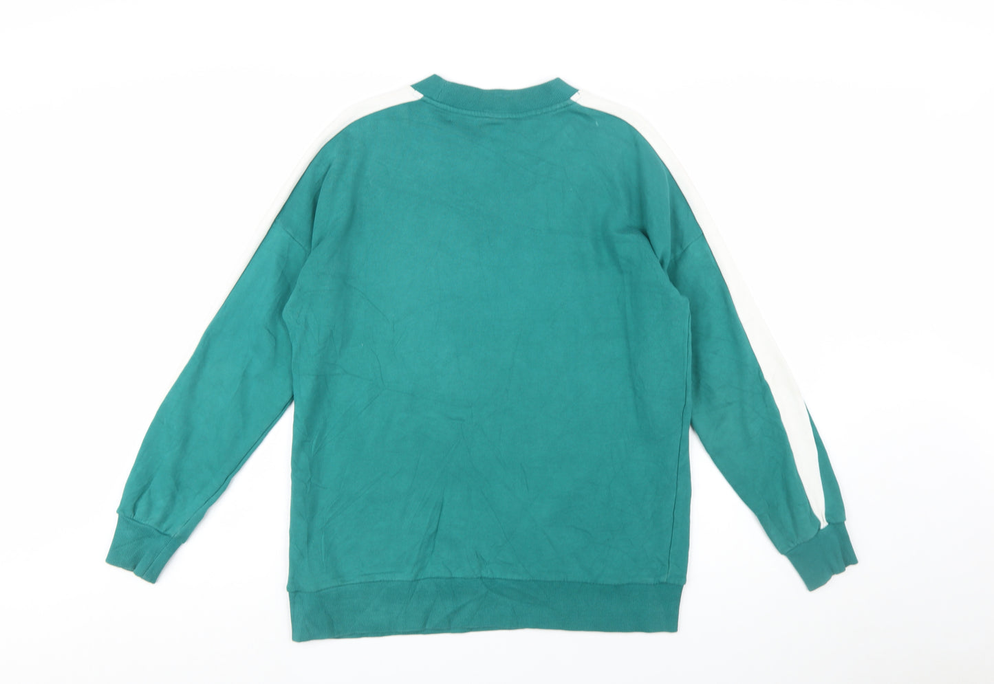 Puma Men's Green Small Pullover Crew Neck Cotton Sweatshirt
