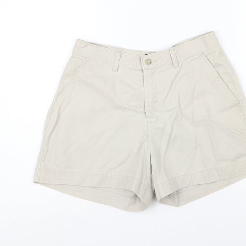 Lee Women Beige Cotton Chino Shorts Size 10 Petite Casual