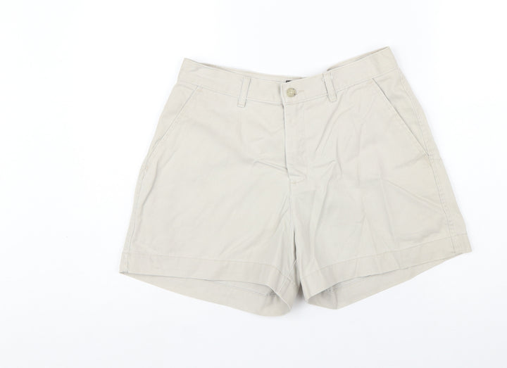 Lee Women Beige Cotton Chino Shorts Size 10 Petite Casual