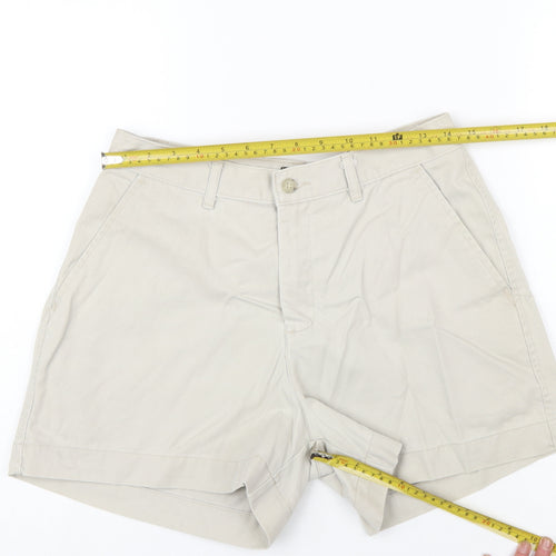 Lee Women Beige Cotton Chino Shorts Size 10 Petite Casual