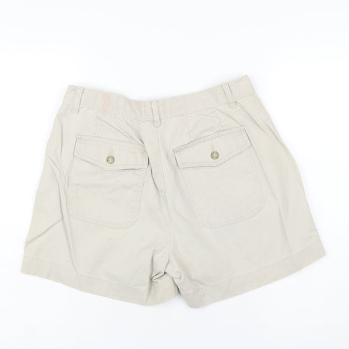 Lee Women Beige Cotton Chino Shorts Size 10 Petite Casual