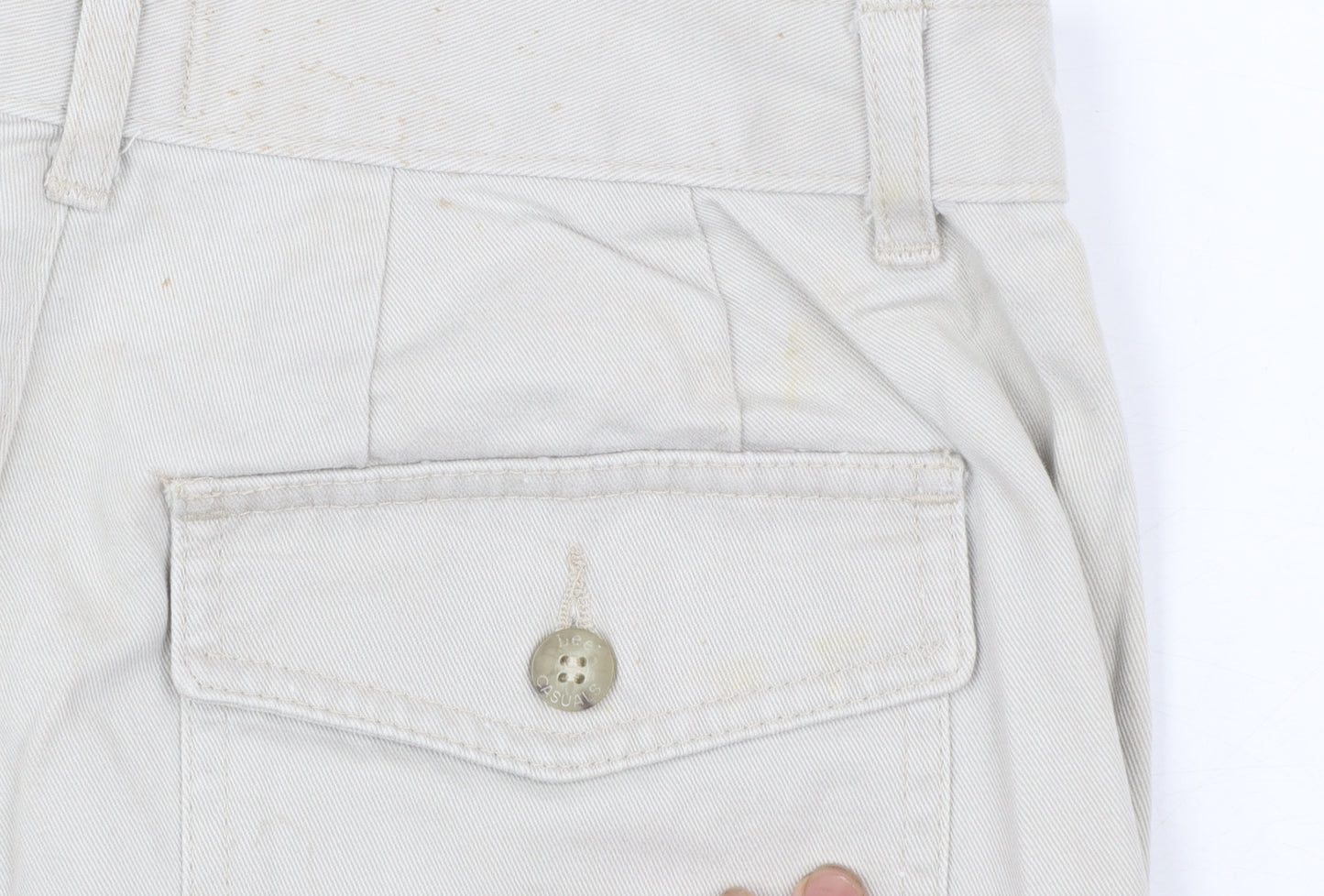 Lee Women Beige Cotton Chino Shorts Size 10 Petite Casual
