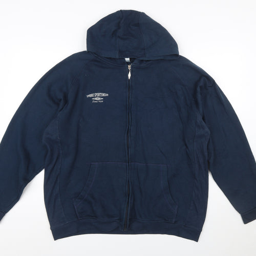 Umbro Men's Blue Full Zip Hoodie XL Sportswear Fleece