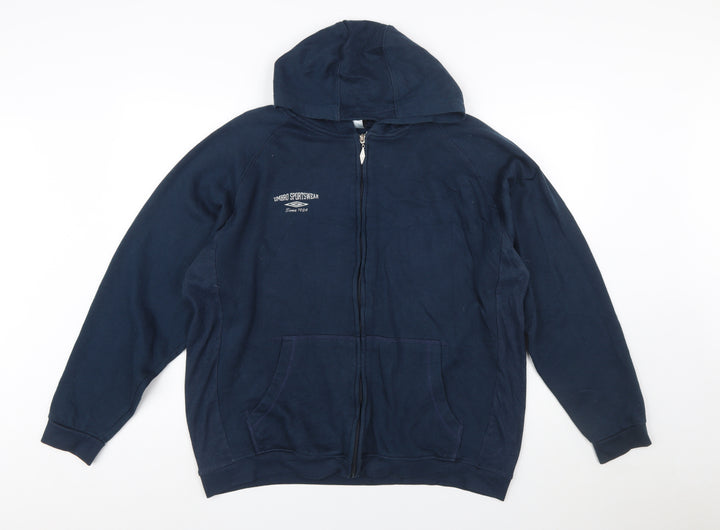 Umbro Men's Blue Full Zip Hoodie XL Sportswear Fleece