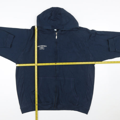 Umbro Men's Blue Full Zip Hoodie XL Sportswear Fleece
