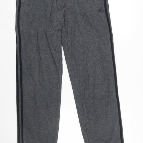 adidas Men Grey Small Regular Sweatpants Performance Essentials