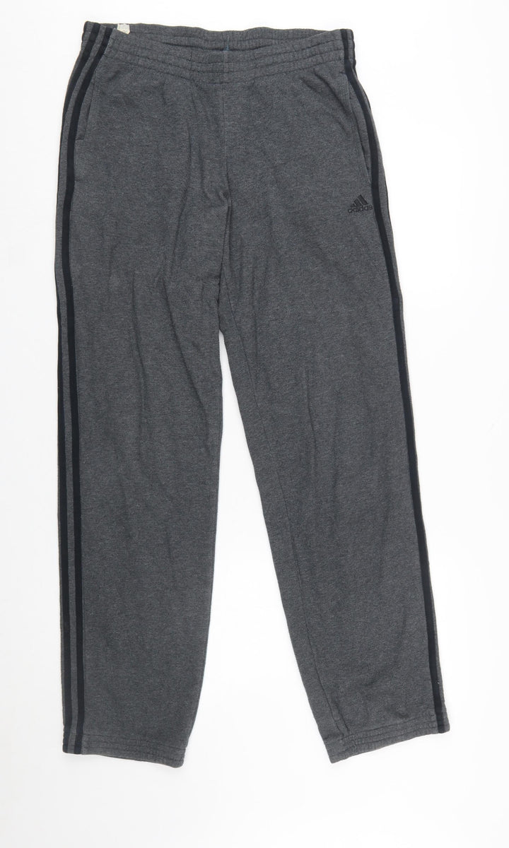 adidas Men Grey Small Regular Sweatpants Performance Essentials
