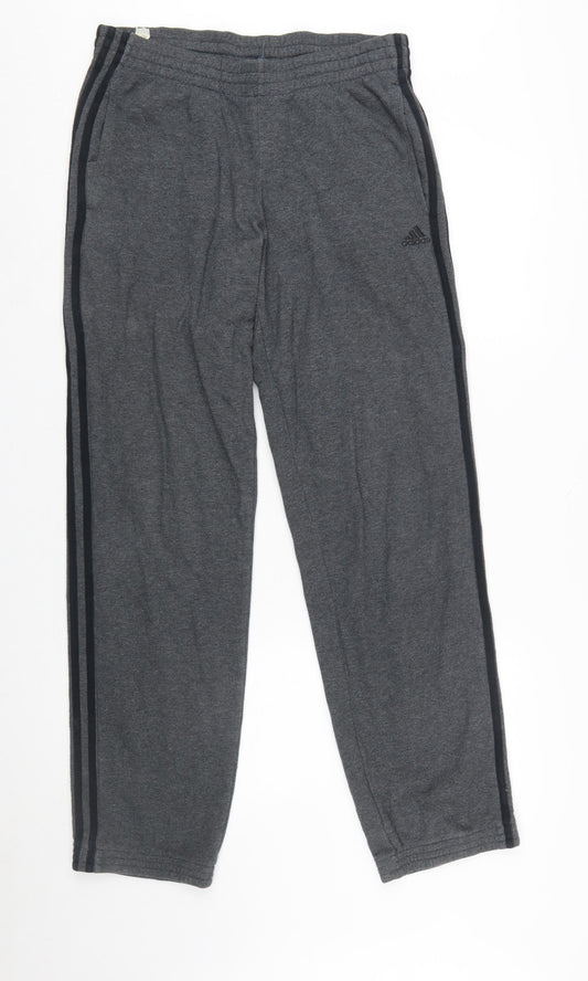 adidas Men Grey Small Regular Sweatpants Performance Essentials