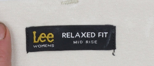 Lee Womens Beige Cargo Capri Trousers Size 24W Relaxed Fit Mid Rise