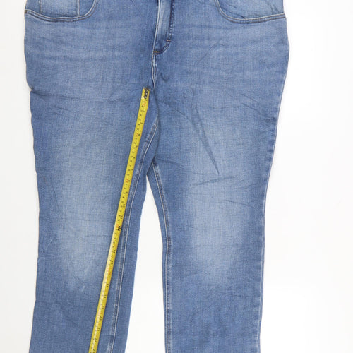 Lee Plus Women's Blue 22W Petite Slim Fit Straight Leg Mid Rise Jeans