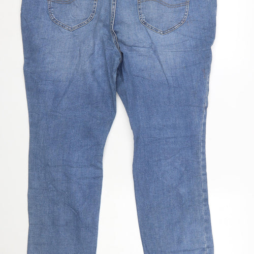 Lee Plus Women's Blue 22W Petite Slim Fit Straight Leg Mid Rise Jeans
