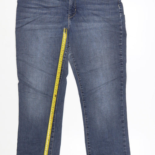 Levi Strauss Women's Blue Mid-Rise Straight Jeans Size 16