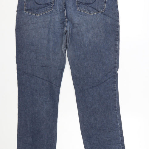 Levi Strauss Women's Blue Mid-Rise Straight Jeans Size 16