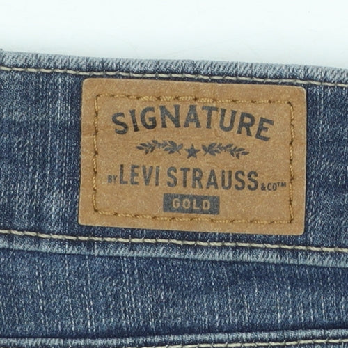 Levi Strauss Women's Blue Mid-Rise Straight Jeans Size 16