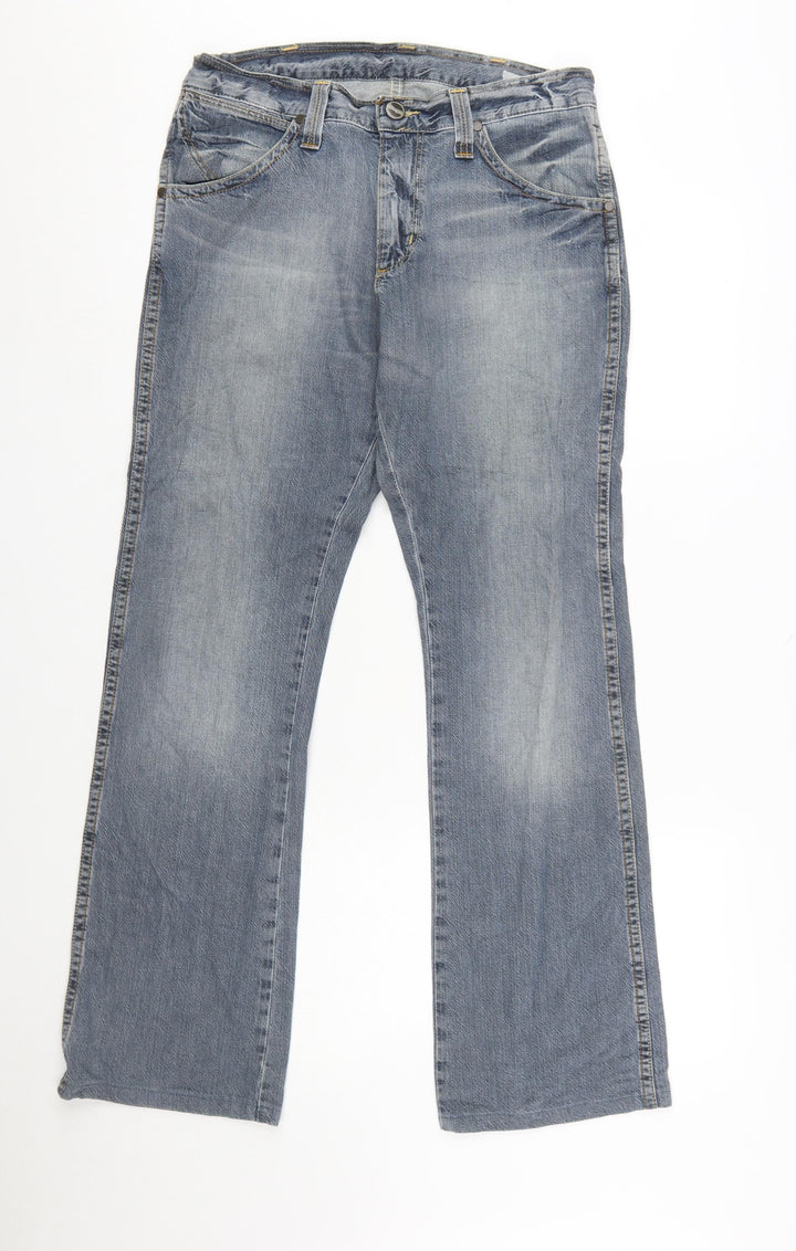 Wrangler Men Blue 30x32 Straight Leg Denim Jeans Dayton