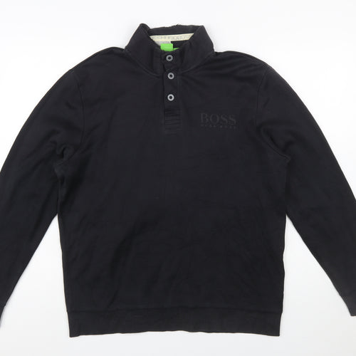 Hugo Boss Men's Black Henley Sweatshirt Size L