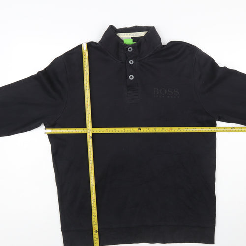 Hugo Boss Men's Black Henley Sweatshirt Size L
