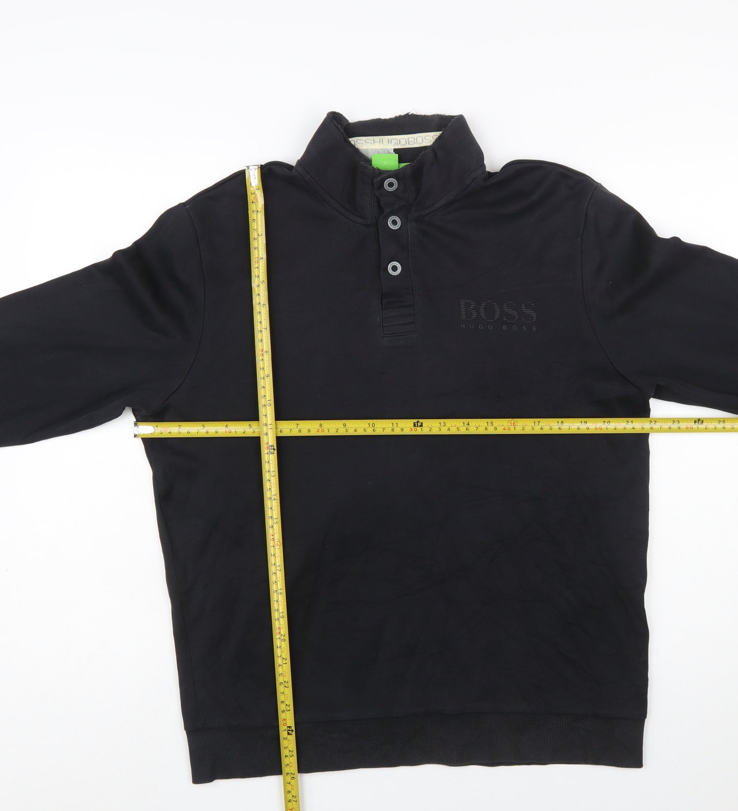 Hugo Boss Men's Black Henley Sweatshirt Size L