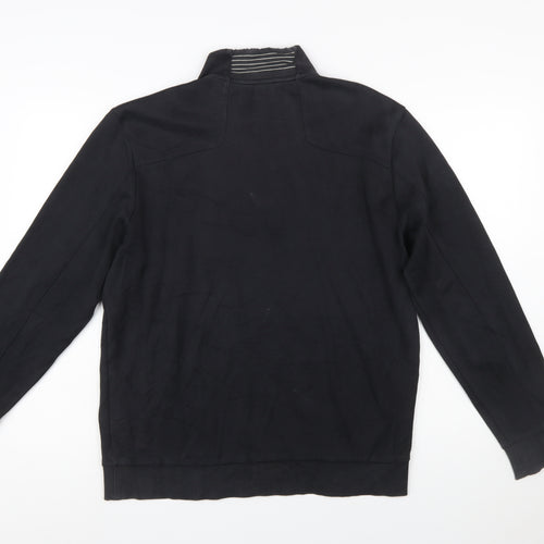 Hugo Boss Men's Black Henley Sweatshirt Size L