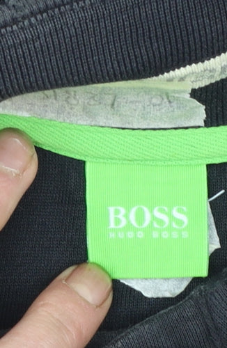 Hugo Boss Men's Black Henley Sweatshirt Size L