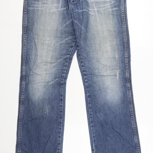 Wrangler Men's Blue Straight Leg Denim Jeans 32W Regular