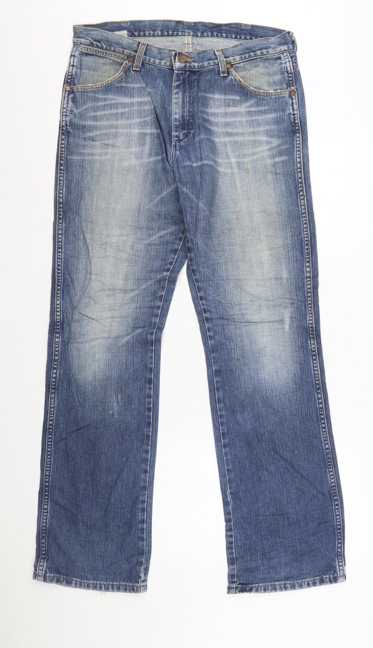 Wrangler Men's Blue Straight Leg Denim Jeans 32W Regular