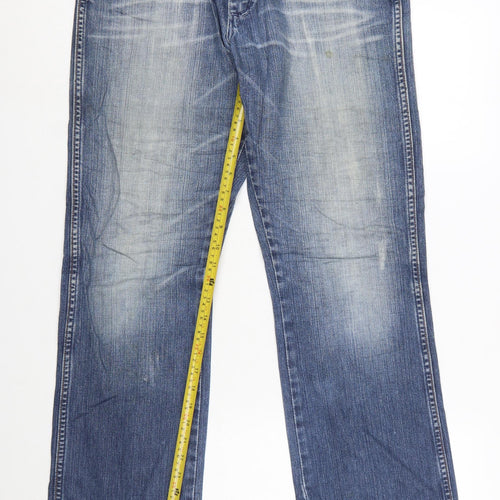 Wrangler Men's Blue Straight Leg Denim Jeans 32W Regular