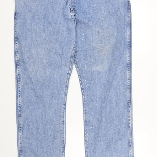 Wrangler Men's Blue Straight Jeans 42x32 Denim Classic Fit