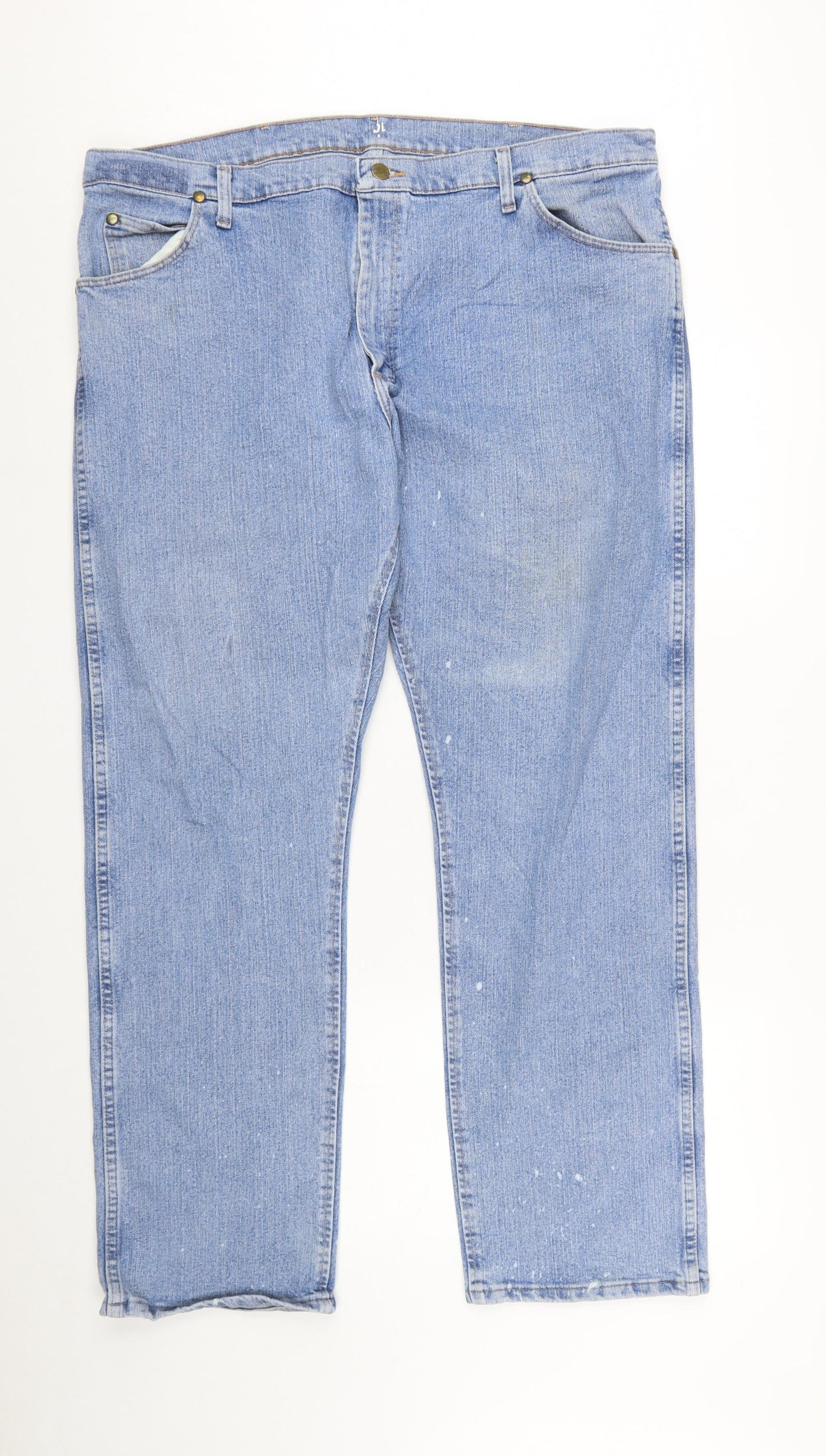 Wrangler Men's Blue Straight Jeans 42x32 Denim Classic Fit