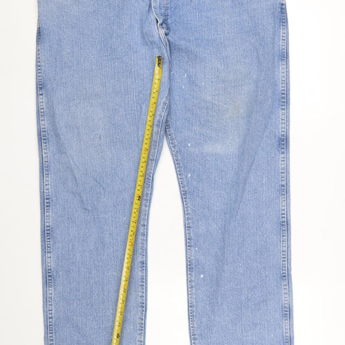 Wrangler Men's Blue Straight Jeans 42x32 Denim Classic Fit