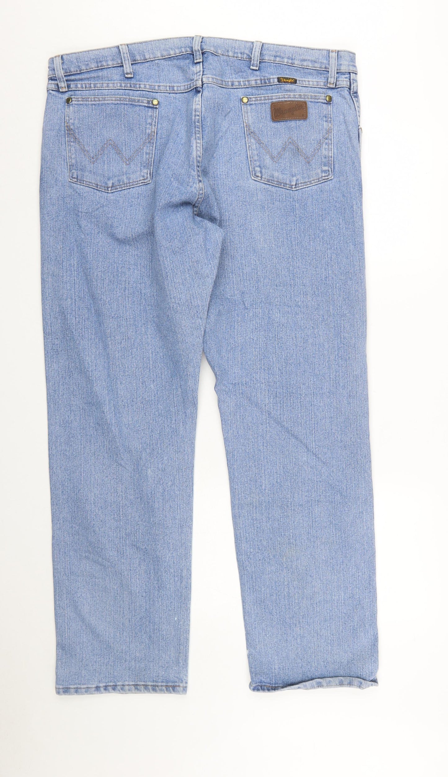 Wrangler Men's Blue Straight Jeans 42x32 Denim Classic Fit