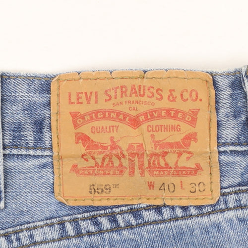 Levi Strauss Men's Blue 559 Regular Fit Straight Jeans W40 L30