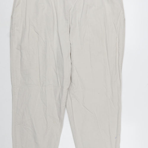 Lee Women's Beige Chino Pleated Cotton Tapered Trousers Size 18 Plus Petite