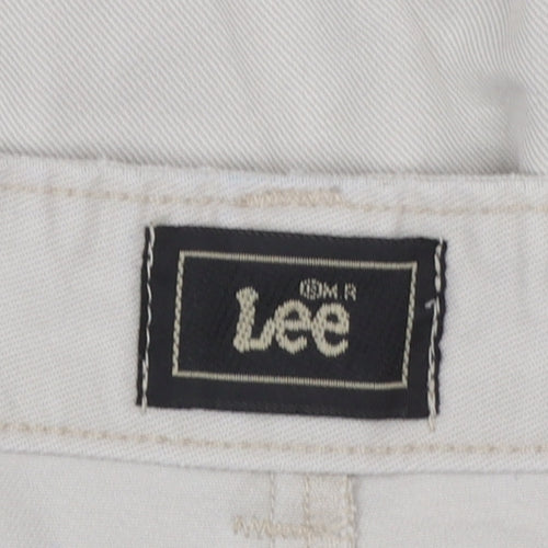 Lee Women's Beige Chino Pleated Cotton Tapered Trousers Size 18 Plus Petite