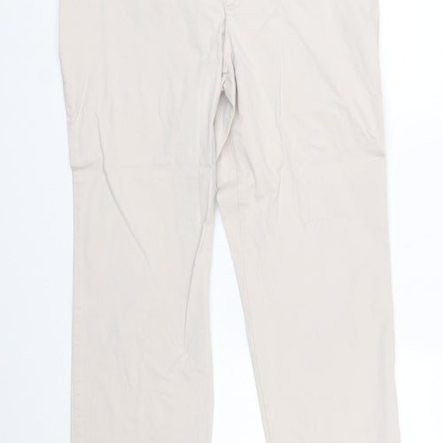 Lee Women’s Beige Chino Trousers Size 16 Relaxed Fit Cotton