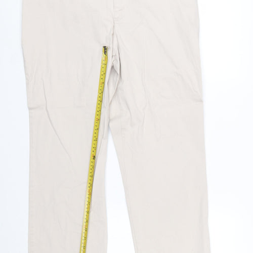 Lee Women’s Beige Chino Trousers Size 16 Relaxed Fit Cotton