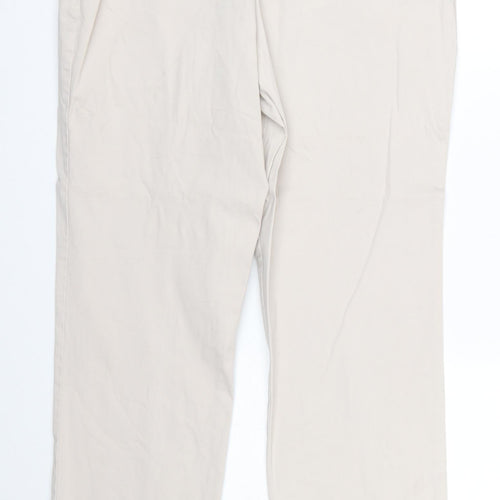 Lee Women’s Beige Chino Trousers Size 16 Relaxed Fit Cotton