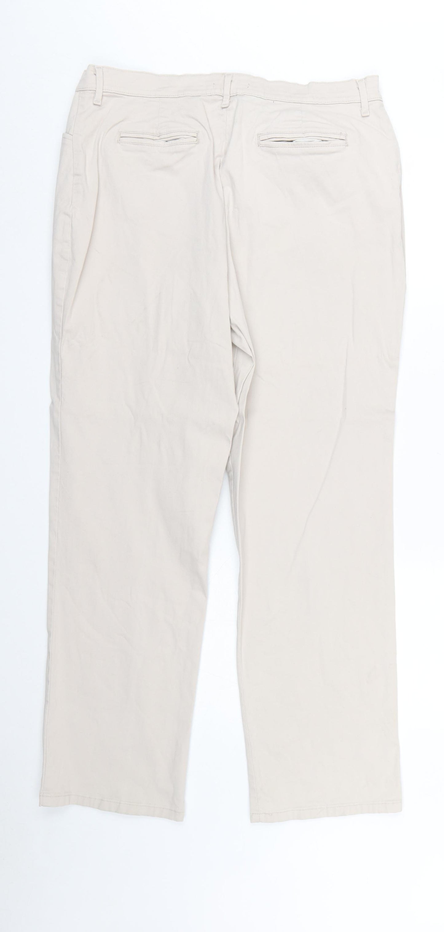 Lee Women’s Beige Chino Trousers Size 16 Relaxed Fit Cotton