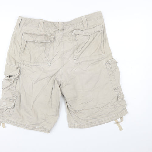 Lee Dungarees Men's Beige Cotton Cargo Shorts Size 36 Regular Fit