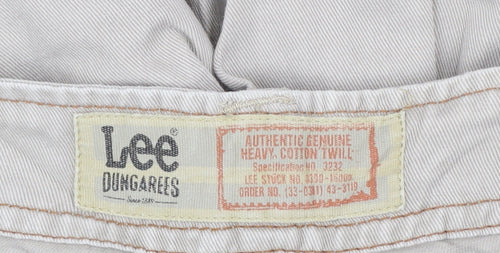 Lee Dungarees Men's Beige Cotton Cargo Shorts Size 36 Regular Fit