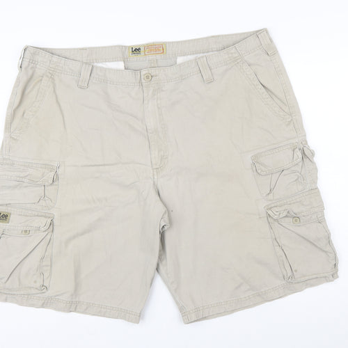 Lee Mens Beige Cargo Shorts Size 44 Regular Fit Cotton