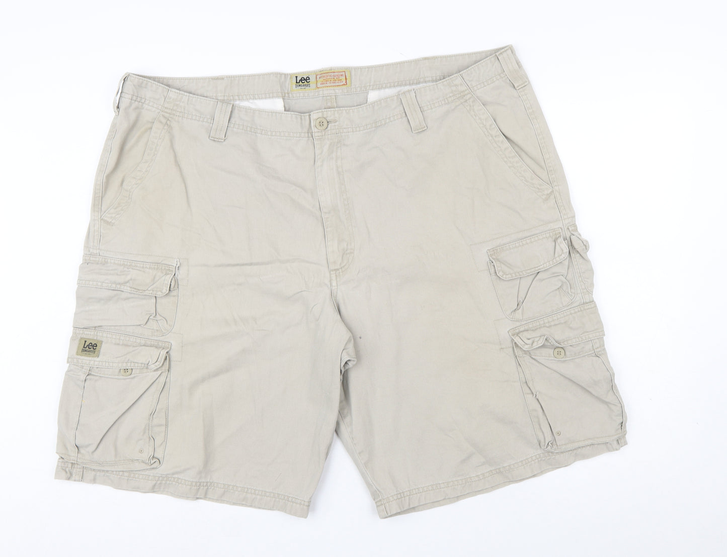 Lee Mens Beige Cargo Shorts Size 44 Regular Fit Cotton