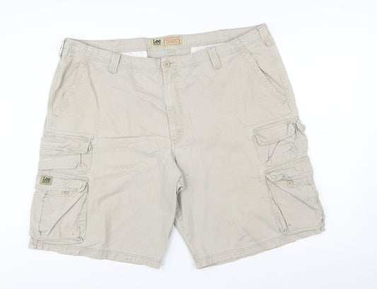 Lee Mens Beige Cargo Shorts Size 44 Regular Fit Cotton